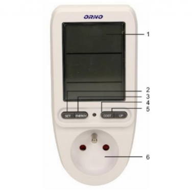 Watomierz, kalkulator energii z wyświetlaczem LCD OR-WAT-435 ORNO (OR-WAT-435)